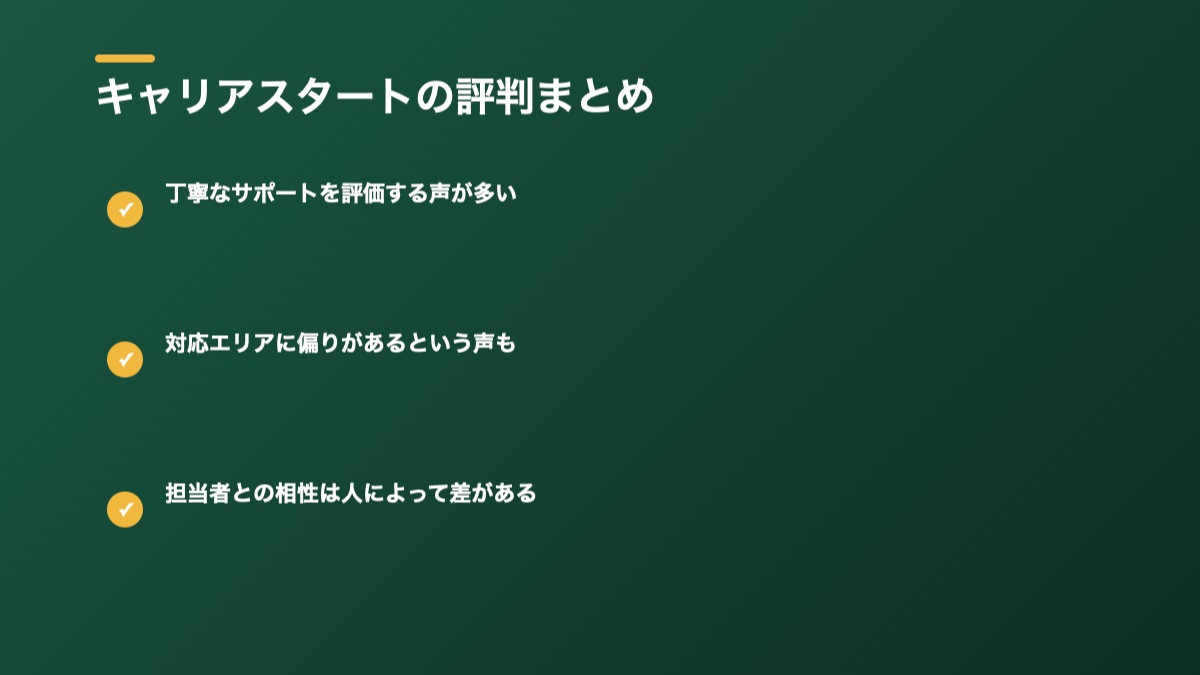 キャリアスタートの評判まとめの図解